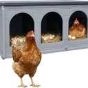 Rockever Nesting Boxes for Chickens, Plastic Nesting Boxes for Chicken Coop, Waterproof 3 Compartment Chicken Nesting Box for Laying Eggs for Hens, Ducks and Poultry