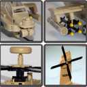 KALAPINK AH64 Apache Military Helicopter Building Blocks Set (200+ Pieces), Army Airplane Designed for Plane Lovers, Kids (8+Years) and Adults