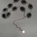 Bling Rhinestone Concho Belt Heavy Metal Western Crystal Chain Belt Cowgirl Sparkly Waist Chain for Women (2628")