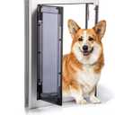Premium Dog Door, Aluminum Pet Door with Double Panels, Doggie Door with Automatic Closing Magnetic Flaps, Slide-in Panel & 4 Security Locks, Weather Resistant & Durable Use, Medium