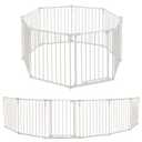 Toddleroo by North States - 3 In 1 Metal Superyard Baby Play Yard: 8 Panel Playpen, Gate, or Extra Wide Fence - Encloses Up to 19 Square Feet - 30 Inches Tall - Taupe