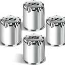 Golf Cart SS Wheel Center Cap Cover Fits 2.65" Dia Bore Wheel Rim SS Chrome Plastic Center Caps for EZGO Golf Cart Wheel-4 Packs