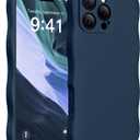 Magnetic for iPhone 16 Pro Max Case, [Full Camera Protection][Compatible with MagSafe] Cute Wave Frame Silicone Shockproof Protective Phone Case for iPhone 16 Pro Max 6.9", Cobalt Blue