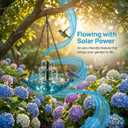 Solar Cascade Hanging Bird Bath Fountain 2026, Outdoor Large Humming Birds Hanging Water Fountains, Solar Powered Baths with Shower Bowl for Outdoors Garden Patio Backyard Lawn Decor (Blue)