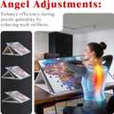 1000 Pieces Portable Jigsaw Puzzle Board with 6 Colored Sorting Trays, Tilting Puzzle Boards with 2-in-1 Stand & Cover, Lightweight Felt Jigsaw Table with Angle Adjustments (Light Gray)