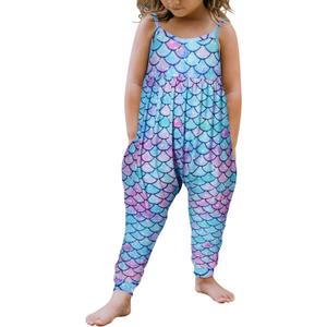 Yousie 2T 3T Toddler Jumpsuit Romper Spring Clothes Tie Dye Diamond Summer Outfit Clothes with Pockets