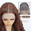 Auburn Brown Body Wave Wig Synthetic 13x6 HD Lace Front Wig 28Inch Glueless
