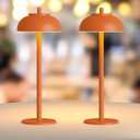 Orange Table Lamp Set of 2 Rechargeable,Table Lights Battery Operated-IP65 Waterproof-for Outdoor Patio/Restaurants/Home/Dinner/Table Lighting-Touch Control & Dimmable