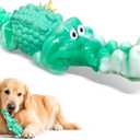 Dog Chew Toys for Aggressive Chewers - Indestructible Squeaky Crocodile Dog Toy for Small/Medium/Large Breeds, Best Tough Chew Toys for Teeth Cleaning and Anxiety Reduction, Boredom or Stress Relief