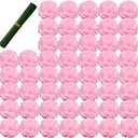 Artificial Carnation Flower, 50pcs Silk Faux Flower Heads with Stem, for DIY Wreath, Wedding Decor, Handmade Flowers, Table Centerpieces, Home Decor, Baby Shower, Graduation Decor (50, Pink)