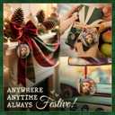 5 x Highland Cow Christmas Ornament 2025 - Cute Farm Animal Peeking with Santa Hat Decoration - Rustic Farmhouse Cattle Decor, Gifts for Cow Lovers, Women, Kids, Family