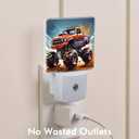 Cartoon Monster Truck Night Light,Plug into Wall with Dusk to Dawn Light Sensors,LED Nightlights for Bedroom,Bathroom,Kitchen,Hallway,Room Decor for Boys Girls Women Men
