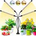 Wolezek Grow Lights for Indoor Plants, 80 LED 4 Heads Full Spectrum Grow Light with Clip, Plant Light with 5000K 3000K 660nm LED Chips, Auto Timer 6 12 16 Hrs, Grow Lamp for Seed Starting