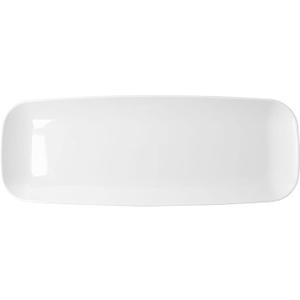 4 Piece Set of Organic White Tray Rectangle 17.5" for Dinner Parties, Wedding, Thanksgiving