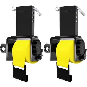 2 Pack Trailer Stake Pocket Winch Flatbed Kit, Capacity 16,200 lbs, Includes 4-inch Yellow Flatbed Winch Straps 30 Ft for 2x4 Stake Pockets