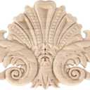 Wooden Carved Onlay Appliques Wood Carving Decal Unpainted Furniture Bed Door Cabinet Decor(13,30x14cm/11.81x5.52inch)