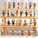Blosssound 30 Pcs Wooden Community Helpers Toys Multicultural Career Wooden People Figures Small Diversity Professionals Wood Blocks for Preschool Classroom Play Games Educational Activity Supplies