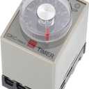 MECCANIXITY AC220V Timer Relay, Time Relay Timing Delay on Time 8 Pin 6S-3 Min Knob Control with Socket, AH3-3