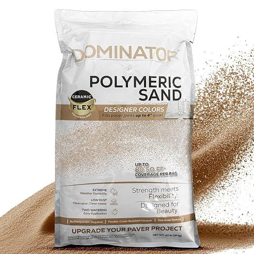 40 Pound Camel Brown DOMINATOR Polymeric Sand with Revolutionary Ceramic Flex Technology for Stabilizing Paver Joints/Gaps, 1/8 up to 4, Professional Grade Results