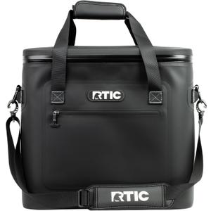 RTIC Ultra-Tough Soft Cooler 50 Can, Insulated Bag Portable Ice Chest Box for Lunch, Beach, Drink, Beverage, Travel, Camping, Picnic, Car, Trips, Floating Cooler Leak-Proof with Zipper (Black)