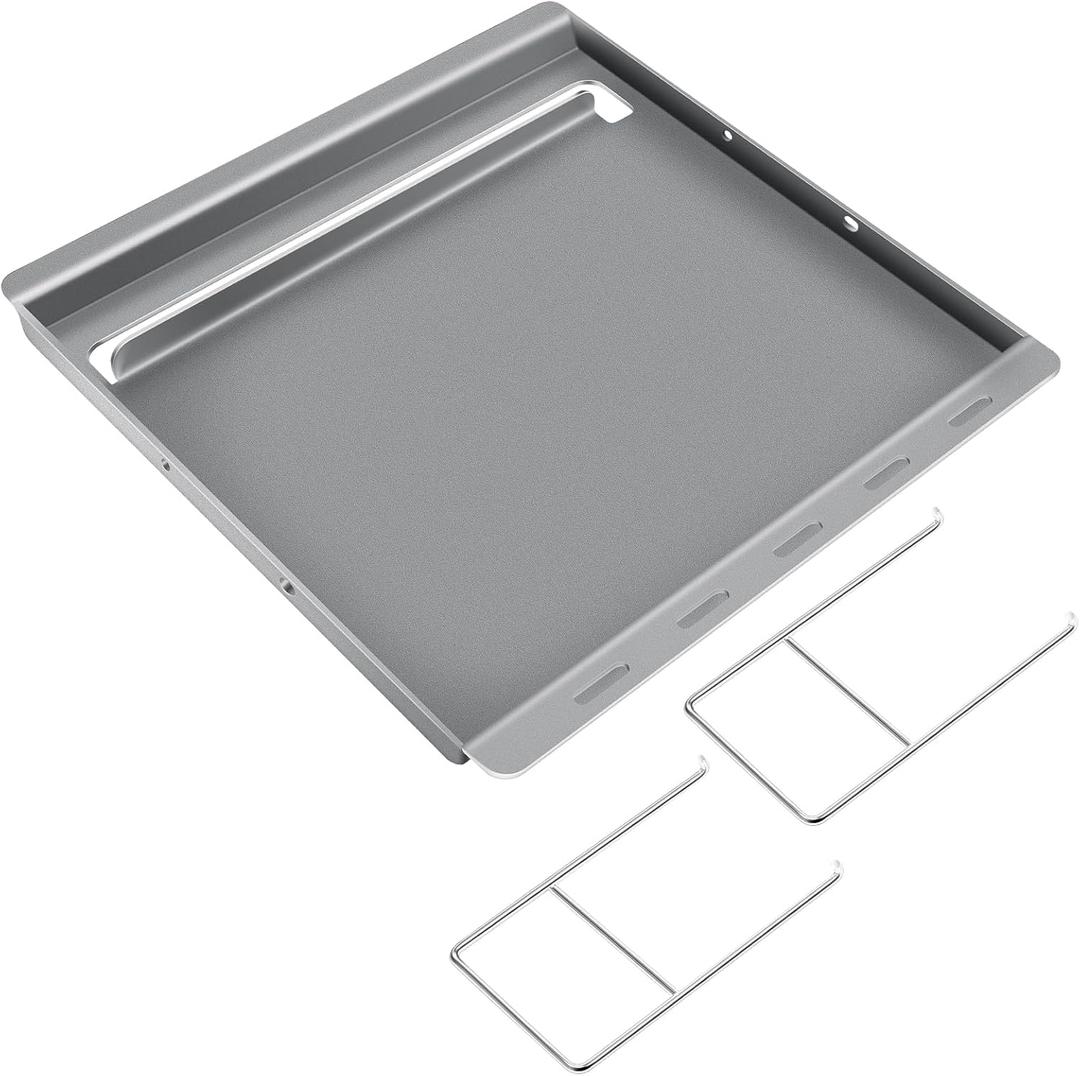 Hisencn 19.8" x 19.3" Griddle Inserts for Char-Griller 5050, 3001, 5650, 3030, 3725, King Griller 3008, 5252  Nonstick Cast Iron Flat Top Griddle Replacement for Chargriller Grill Grates