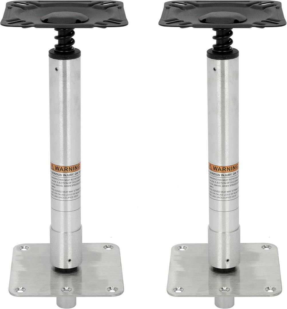 2 PCS 13" Boat Seat Pedestal Base Kit - Grade Aluminum Base Mount with Locking 3/4" Pin Post & 7x7" Plate for Pontoon Fishing Bass Boats (Heavy Duty & Corrosion Resistant)