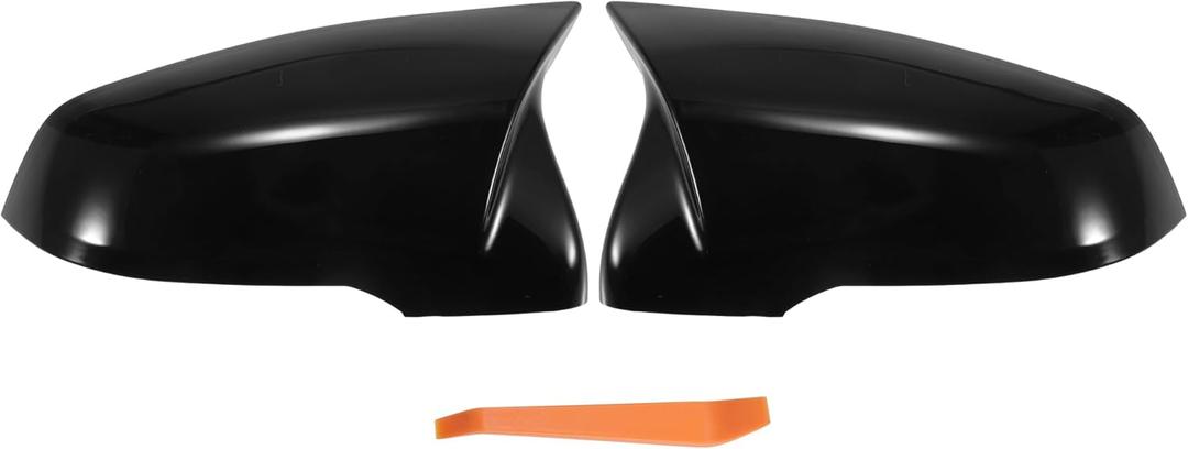 X AUTOHAUX 1 Pair Car Rear View Driver Passenger Side Mirror Cover Cap Replacement Gloss Black for BMW X1 F48 2 Series F45 F46 2016-2023 Mirror Guard Covers Exterior Trims