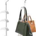 Purse Hanger Organizer for Closet, Hanging Bag Holder, with 4 Hooks, Hanging Organizer for Handbag Keeping Purses, Storage Hook Backpack Rack Space Saving Hanger (1 Pack)