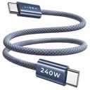 LISEN 240W Short USB C Cable, USB C to USB C Cable for iPhone 17 16 15 Pro Max iPad MacBook Pro Samsung S25, 1.6FT/2 Pack/Midnight