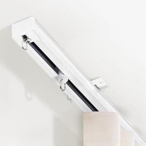 TEAKMAMA Ceiling Curtain Track, Curtain Track Heavy-Duty, Silent Ceiling Mounted Rail Set for Room Divider with Roller Hooks and Clips for Living Room Bedroom, 6ft-9ft, White