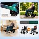 2026 Super Lightweight Transport Wheelchair for Seniors & Adults with Telescopic Handle, Upgraded Portable Folding Transfer Wheel Chairs, Gradient Dark Green, for Travel & Daily Use, 220 lbs Capacity