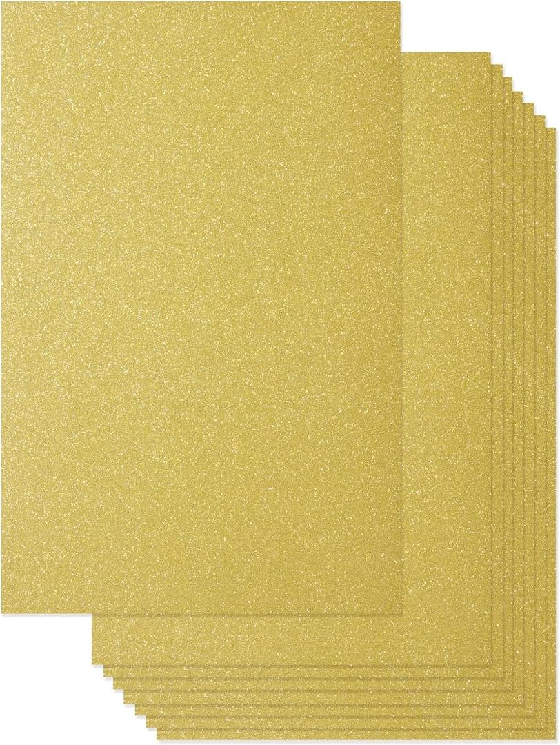 Best Paper Greetings Gold Glitter Card Stock - 24 Sheets, 8 x 12 in, Double-Sided, 250 GSM - Invitation Cardstock, DIY Craft Paper & Card Making