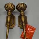 Gold Candle Sconces Set of 2 - Metal Wall Candle Holders for Pillar - Vintage Brass Wall Dcor for Living Room Bathroom Dining Room