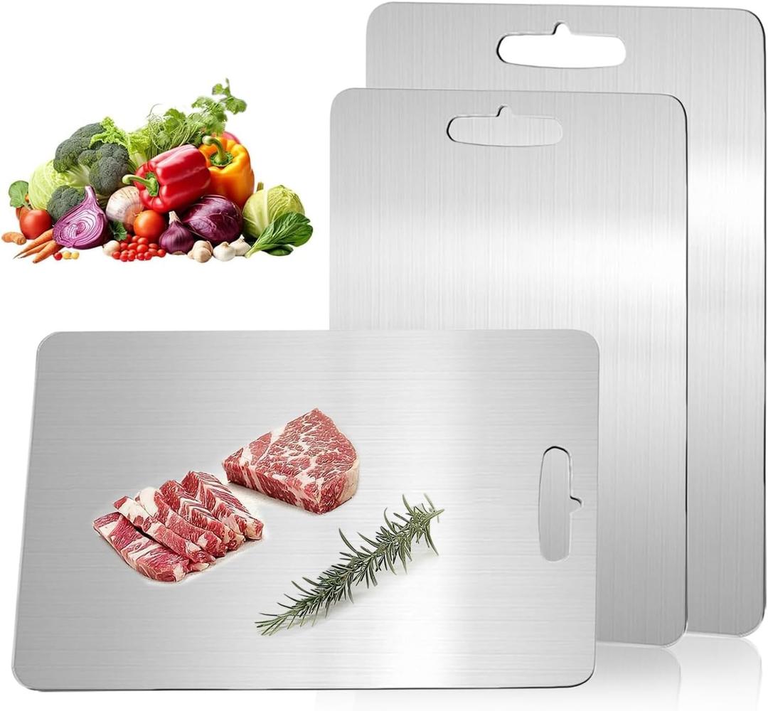 Katuchef Titanium Cutting Board,Katuchef Titanium Cutting Boards for Kitchen,Double-Sided Cutting Board for Vegetables And Meat, Easy To Clean and Store(M+L)
