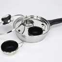 RUNZI 2 Cups Egg Poacher Pan - Stainless Steel Poached Egg Cooker  Perfect Poached Egg Maker  Induction Cooktop Egg Poachers Cookware Set with 2 Nonstick Large PFOA FREE Egg Poacher Cups