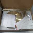 Freestanding Toilet Paper Holder with Shelf, Gold Toilet Paper Stand with Storage Tray and Space for 4 Extra Rolls