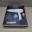 Conair Double Ceramic Hair Dryer, 1875W Blow Dryer with Diffuser and Concentrator, Ionic Conditioning, 3 Heat & 2 Speed Settings,  White
