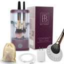 BOLDNTRUE BEAUTY Electric Makeup Brush Cleaner Set  Automatic USB-C Deep Cleaning Machine with Rubber Pad, Plug & Gift Bag | Portable Makeup Brush Washer, Perfect Beauty Gift for Her (Bordeux / Transparent)