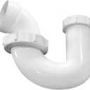 LESSO P Trap PVC 1.5 to 1-1/4 Inch, Leak Odor Proof Drain Kit for Bathroom Kitchen Sink, P-Trap Union 1-1/2 x 1-1/4" Slip Washers with Plastic Nut