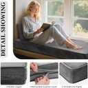 Wenqik Bench Cushions 42x16x4 Inch Window Seat Cushions for Indoor Furniture Velvet Kitchen Dining Bay Seat Tufted Porch Swing Thicken Bench Pad Memory Foam(Gray)