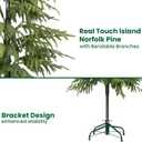 6FT Artificial Norfolk Pine Trees, Real Touch Faux Cedar Topiary Slim Christmas Tree Large Indoor Outdoor Fake Evergreen Plants for Outdoor & Indoor Use Holiday Christmas Decor