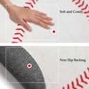 Dunzy 4ft/48inch Baseball Rug for Boys Room Sports Themed Room Decor for Kids Round Soft Washable Rugs with Non Slip Backing Baseball Themed Round Area Blanket for Bedroom Living Rooms Playroom Decor