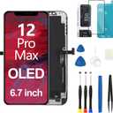 OLED Screen for iPhone 12 Pro Max Screen Replacement 6.7 inch [OLED, NOT LCD], 3D Touch Display Full HD Digitizer Frame Retain Face ID Full Assembly A2411 A2342 A2410 A2412 with Repair Tools Kit