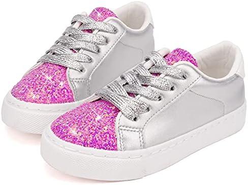 ToandonToddler Kids Sneakers Sparkle Fashion Glitter Sequins Canvas Shoes, 1