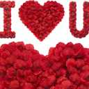 3 x 2400 Dark Red Rose Petals,Artificial Roses Petals for Valentines Day,Romantic Night,Wedding - Fake Roses Flower Petals for Party,Anniversary Decorations