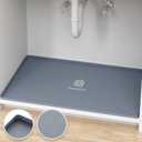 Under Sink Mat, 28" x 22" Silicone Kitchen Cabinet Tray, Waterproof & Flexible Under Sink Liner for Kitchen Bathroom and Laundry Room (Gray)