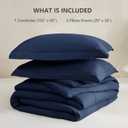 CozyLux King Comforter Set - Navy Blue Comforter King Size, 3 Pieces Box Stitched Bed Set for All Seasons, Soft Lightweight Bedding Sets with 1 Down Alternative Comforter and 2 Pillow Shams