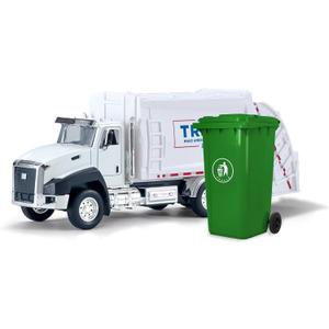 Garbage Truck Toy with President Real Sound and Lights - Play Truck,Pull Back & Go Collector's Vehicle, 1
