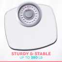 Adamson A25 Scales for Body Weight - Up to 400 LB - 5.3" Dial on 12.4" x 10.2" Platform - Anti-Skid Rubber Surface - High Precision Bathroom Scale Analog - Durable with 20-Year Assurance - Full White