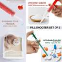 Cat Pill Shooter 5-in-1 Kit, Pet Pill Cutter and Crusher for Cats and Dogs, Dog Tablet Soft Tip Syringe and Medical Feeding Liquid Dispenser Tool with Plastic Measuring Cup 100ml